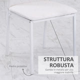 easycomfort easycomfort set 4 sedie imbottite per sala da pranzo con rivestimento in similpelle 41x50x91cm bianco