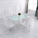 easycomfort easycomfort set 4 sedie imbottite per sala da pranzo con rivestimento in similpelle 41x50x91cm bianco