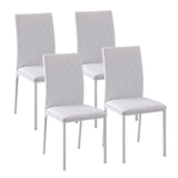 easycomfort easycomfort set 4 sedie imbottite per sala da pranzo con rivestimento in similpelle 41x50x91cm bianco