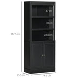 easycomfort easycomfort credenza cucina in legno con ripiani e armadietto 2 ante con mensole regolabili 74 6x35 5x182 5cm