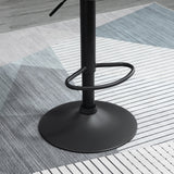 easycomfort easycomfort set 2 sgabelli da bar altezza regolabile con base in metallo e seduta in velluto sgabelli moderni con schienale e poggiapiedi 46x48x83 104cm grigio e nero