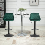 easycomfort easycomfort set 2 sgabelli da bar altezza regolabile con base in metallo e seduta in velluto sgabelli moderni con schienale e poggiapiedi 46x48x83 104 cm verde