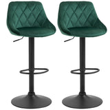 easycomfort easycomfort set 2 sgabelli da bar altezza regolabile con base in metallo e seduta in velluto sgabelli moderni con schienale e poggiapiedi 46x48x83 104 cm verde