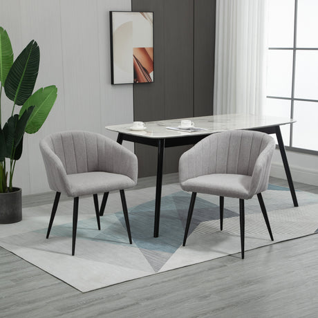 easycomfort easycomfort set di 2 sedie imbottite moderne con rivestimento in tessuto sedie per soggiorno e salotto grigio chiaro