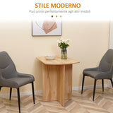 easycomfort easycomfort tavolo da pranzo pieghevole salvaspazio in legno 90x60x74cm quercia