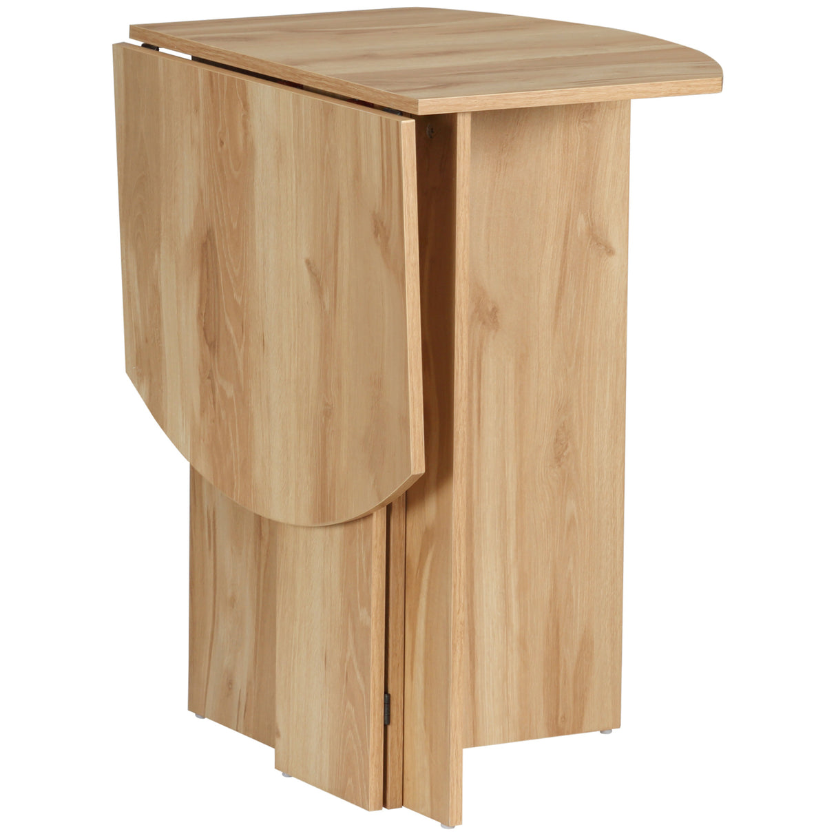 easycomfort easycomfort tavolo da pranzo pieghevole salvaspazio in legno 90x60x74cm quercia