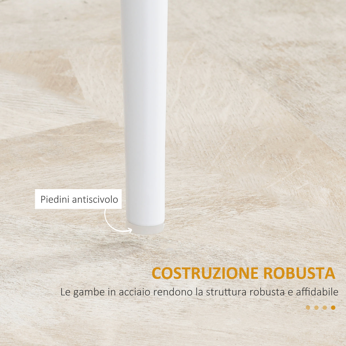 easycomfort easycomfort set di 4 sedie da pranzo con schienale alto in finta pelle e acciaio 41x50x97cm bianco