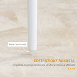 easycomfort easycomfort set di 4 sedie da pranzo con schienale alto in finta pelle e acciaio 41x50x97cm bianco