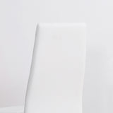 easycomfort easycomfort set di 4 sedie da pranzo con schienale alto in finta pelle e acciaio 41x50x97cm bianco