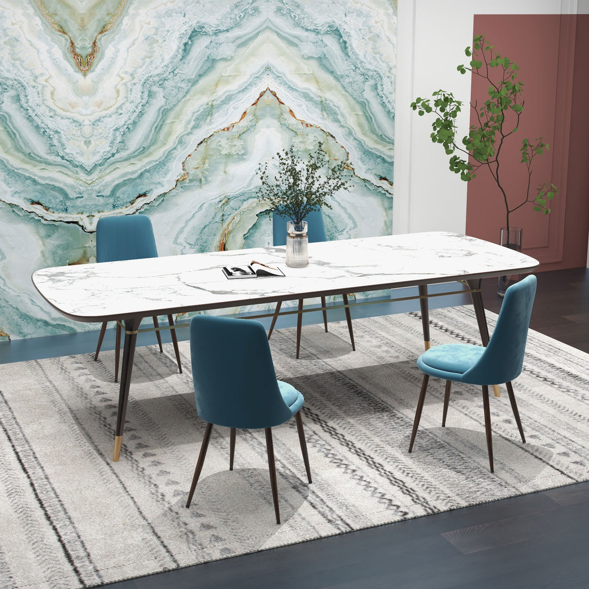 easycomfort easycomfort sedie da cucina imbottite set 4 pezzi in poliestere e acciaio 47x55x86 cm blu