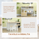 easycomfort easycomfort tavolo da bar moderno in mdf per 2 persone con 4 ripiani aperti e armadietto 116x79 5x91 cm