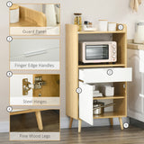 easycomfort easycomfort mobiletto per microonde in truciolato con ripiano superiore cassetto scorrevole e armadietto 58x40x118 cm