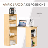 easycomfort easycomfort scrivania computer con libreria salvaspazio tavolo da pranzo per ufficio e studio in truciolato 120x55x120 cm ean 8054144134253