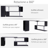 easycomfort easycomfort scrivania angolare per computer con scaffali girevole a 360forma l in legno ean 8054111846684