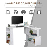 easycomfort easycomfort scrivania ad angolo con 5 ripiani 120 x 100 x 74 5cm bianca ean 8054111845861