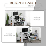 easycomfort easycomfort scrivania ad angolo con 5 ripiani 120 x 100 x 74 5cm bianca ean 8054111845861