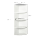easycomfort easycomfort libreria ad angolo 4 ripiani a muro e parete 39 5x39 5x120cm bianco legno ean 8054144131085
