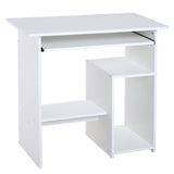 easycomfort easycomfort scrivania per computer porta pc moderna salvaspazio scrivania da uffcio con ripiano per cpu e mensola tastiera estraibile in legno 80x45x75cm bianco