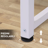 easycomfort easycomfort tavolo scrivania in legno mdf color rovere e gambe in metallo bianco ean 8054111849838
