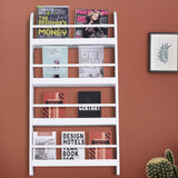 easycomfort easycomfort libreria da parete con 4 ripiani in legno bianco impermeabile carico massimo 30kg 59cm x 12cm x 113cm ean 8054111841955