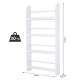 easycomfort easycomfort libreria da parete con 4 ripiani in legno bianco impermeabile carico massimo 30kg 59cm x 12cm x 113cm ean 8054111841955