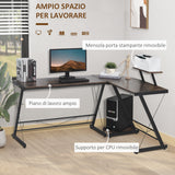 easycomfort easycomfort scrivania angolare reversibile per computer e pc in stile industriale per ufficio o camera in legno 155x115x91 5cm ean 8055776912721
