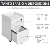 easycomfort easycomfort cassettiera portadocumento da ufficio bianca in legno 3 cassetti con chiavi e 5 ruote 39 2 x 40 x 65 4cm ean 8054144130576