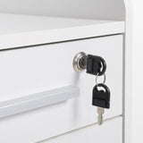 easycomfort easycomfort cassettiera portadocumento da ufficio bianca in legno 3 cassetti con chiavi e 5 ruote 39 2 x 40 x 65 4cm ean 8054144130576
