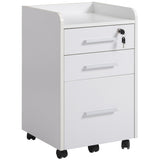 easycomfort easycomfort cassettiera portadocumento da ufficio bianca in legno 3 cassetti con chiavi e 5 ruote 39 2 x 40 x 65 4cm ean 8054144130576
