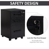 easycomfort easycomfort cassettiera portadocumenti da ufficio schedario con 3 cassetti e serratura in legno nero 39 2 x 40 x 65 4cm ean 8054111849296