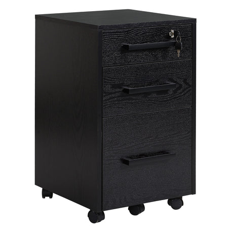 easycomfort easycomfort cassettiera portadocumenti da ufficio schedario con 3 cassetti e serratura in legno nero 39 2 x 40 x 65 4cm ean 8054111849296