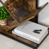 easycomfort easycomfort scaffale libreria design scaffale in legno ad albero in stile industriale con 10 ripiani color legno ean 8054111846301