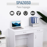 easycomfort easycomfort scrivania moderna per pc e computer con 2 cassetti e 1 armadietto scrivania con libreria salvaspazio per ufficio o camera in legno bianco ean 8054111847667