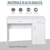 easycomfort easycomfort scrivania moderna per pc e computer con 2 cassetti e 1 armadietto scrivania con libreria salvaspazio per ufficio o camera in legno bianco ean 8054111847667