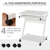 easycomfort easycomfort tavolo scrivania porta pc piano tastiera a scomparsa e 4 ruote bianco ean 8054111843423