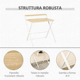 easycomfort easycomfort scrivania pieghevole salvaspazio con mensola superiore per camera e ufficio 81 5x70x84cm color legno e bianco