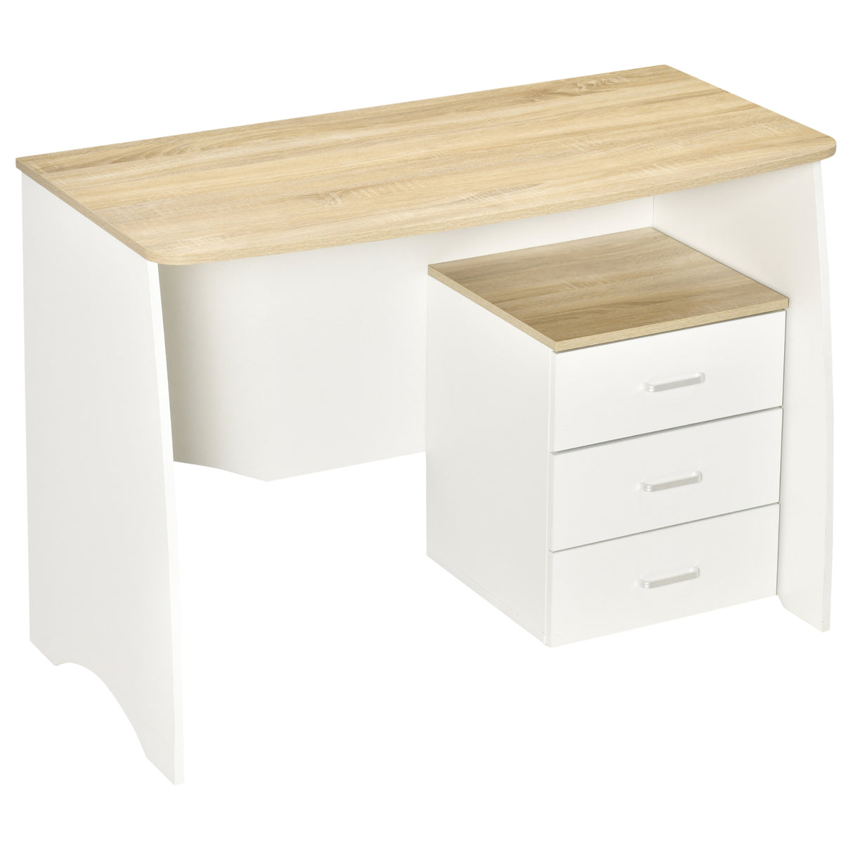 easycomfort easycomfort scrivania con cassettiera moderna in legno scrivania pc per camera e ufficio 110x55x75cm