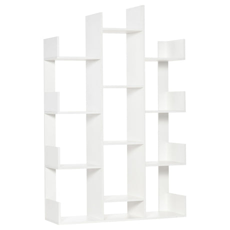 easycomfort easycomfort mobile libreria ad albero con 13 ripiani in legno truciolare 96x30x150cm