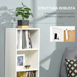 easycomfort easycomfort scaffale libreria con 3 ripiani e 1 armadietto in legno 40x30x129 5cm bianco