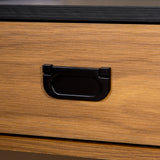 easycomfort easycomfort scrivania per camera e ufficio con cassetto stile industriale 110x50x76cm noce e nero