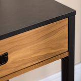 easycomfort easycomfort scrivania per camera e ufficio con cassetto stile industriale 110x50x76cm noce e nero