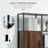 easycomfort easycomfort libreria stile industriale con 4 ripiani e 2 armadietti 90x30x159 5cm nero e marrone