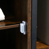 easycomfort easycomfort libreria stile industriale con 4 ripiani e 2 armadietti 90x30x159 5cm nero e marrone