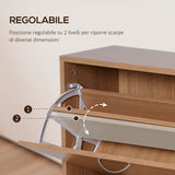 easycomfort easycomfort scarpiera salvaspazio capacita 24 ingresso e camera da letto legno 120x24x81cm