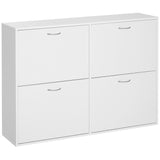 easycomfort easycomfort scarpiera salvaspazio in legno per camera e ingresso capacita 24 scarpe 120x24x81cm bianco ean 8054111844864