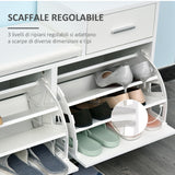 easycomfort easycomfort scarpiera portascarpe robusta design moderno 12 paia di scarpe sedile con cuscino da ingresso in legno truciolato 945 x 57 x 30 cm bianco ean 8054144131733