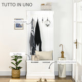 easycomfort easycomfort appendiabiti con panca contenitore in mdf per casa e ingresso max 100kg 71 5 x 39 5 x 170cm bianco ean 8054144139944