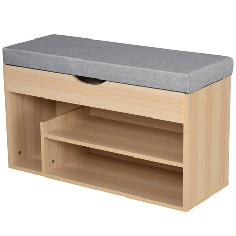 easycomfort easycomfort scarpiera 2 in 1 panca in legno con seduta imbottita e scomparto nascosto per entrataingresso 80 x 30 x 48cm ean 8054111843256