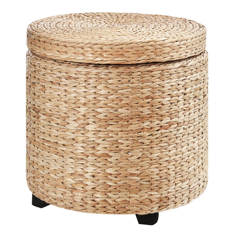 easycomfort easycomfort pouf contenitore rotondo stile boho con rivestimento naturale tavolino da salotto 43x43cm kaki
