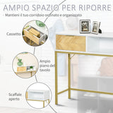 easycomfort easycomfort tavolo consolle in legno consolle da ingresso o salotto con design moderno bianco e oro 80x30x80 5cm